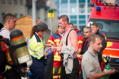 Brand auf dem Raduner-Areal in Horn (Bild: Urs Bucher)