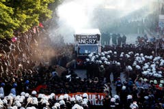 Protest against G20 Summit in Hamburg. (Bild: Keystone)