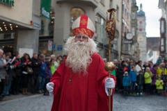 Der Samichlaus der Sankt Nikolausgesellschaft Wangen bei Olten. (Bild: Keystone)
