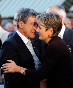 Zwei, die sich verstanden: Willi Haag und Karin Keller-Sutter, beide Mitglieder der FDP. (Bild: Urs Bucher)