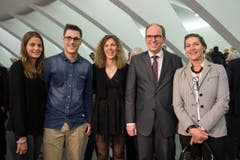 Der frisch gebackene Regierungsrat Bruno Damann mit seiner Familie. (Bild: Urs Bucher)