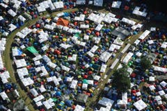 Luftaufnahme des OpenAir-Geländes St.Gallen. (Bild: Hanspeter Schiess)