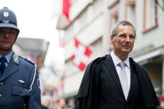 Der neu gewählte stillstehende Landammann Roland Inauen auf dem Landsgemeindeplatz. (Bild: Keystone)