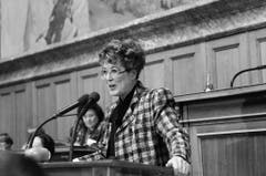 An der Frauensession vom Februar 1991 im Nationalrat. (Bild: Keystone)