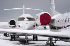 WEF-Hochbetrieb auf dem Flugplatz Altenrhein: Medienrundgang (Bild: Michel Canonica)