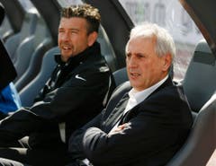 Eine Zeitlang assistierte Urs Fischer beim FC Zürich Trainer Bernard Challandes - später übernahm er den Chefposten. (Bild: Keystone)