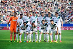 Das Team des FC St.Gallen vor dem Spiel gegen Moskau. (Bild: Urs Bucher)
