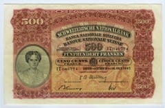 Für die 500er- und die 1000er-Note wurden Zeichnungen des Schweizer Malers Eugène Burnand verwendet. (Bild: Archiv der SNB)