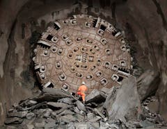 Die Tunnelfräsmaschine "Siss" nach dem letzten Durchbruch im Jahr 2010. (Bild: Keystone)