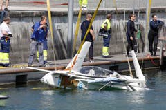 Die Maschine wurde vom Seerettungsdienst in Zusammenarbeit mit dem Schifffahrtsamt geborgen. (Bild: Rudolf Hirtl)