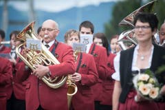 Die Formation der Musikgesellschaft Niederbüren. (Bild: Benjamin Manser)