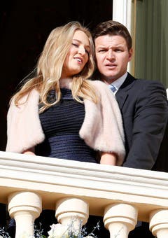 Gareth Wittstock, Bruder von Charlène, mit seiner Partnerin Roysin Galvin. (Bild: Keystone)