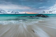 Der Haukland Strand auf den Lofoten in Norwegen. (Bild: Cyrill Schlauri)