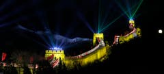 Lasershow an der Chinesischen Mauer in Peking. (Bild: Keystone)