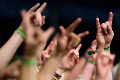 Eindeutige Handzeichne beim Konzert von Danko Jones. (Bild: Benjamin Manser)