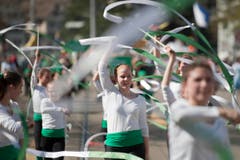 Die Mädchen der Rhytmischen Gymnastik aus Diepoldsau. (Bild: Urs Jaudas)