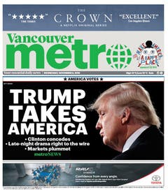 Die kanadische Zeitung "Vancouver Metro". (Bild: Printscreen)