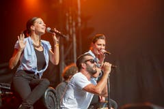 Bligg sorgt für ausgelassene Stimmung vor dem Hauptkonzert. (Bild: Urs Bucher)