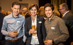 Daniel Hubmann, Monika Knill und Martin Hubmann. (Bild: Reto Martin)