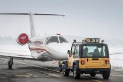 WEF-Hochbetrieb auf dem Flugplatz Altenrhein: Medienrundgang (Bild: Michel Canonica)