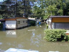 Der Campingplatz Idyll in Altenrhein war durch das Hochwasser vollständig unter Wasser. (Bild: Archiv/Umberto w. Ferrari)