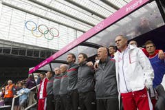 Nationalhymne vor dem Spiel. (Bild: Keystone)