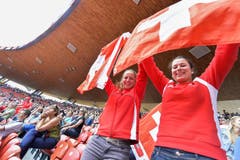 Schweizer Fans im Letzigrund (Bild: Keystone)