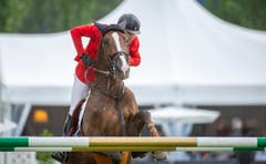 Romain Duguet kurz vor dem Sprung. (Bild: Urs Bucher)