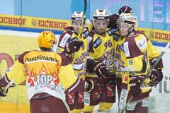Der Jubel bei Servette ist gross. (Bild: Urs Flüeler / Keystone)