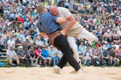 Joel Wicki, links, und Stefan Burkhalter. (Bild: Urs Flüeler, Keystone / Rigi Staffel, 09.07.2017)