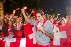 Roger Federer, Silber im Tennis Einzel, 2012 in London. (Bild: Keystone / Peter Klaunzer)