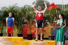 Nino Schurter, Bronze im Mountainbike, 2008 in Peking (Bild: Keystone / Peter Klaunzer)