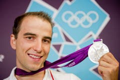 Nino Schurter, Silber im Mountainbike, 2012 in London. (Bild: Keystone / Jean-Christophe Bott)