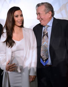 Der österreichische Baulöwe Richard "Mörtel" Lugner mit Kim Kardashian im Februar 2014. (Bild: Keystone)