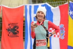 Beatrice Odermatt, Siegerin der Kategorie W55. (Bild: Dominik Wunderli/LZ)