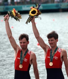 Michael (links) und Markus Gier, Gold im Leichtgewichts-Doppelzweier, 1996 in Atlanta. (Bild: AP / David J. Philip)
