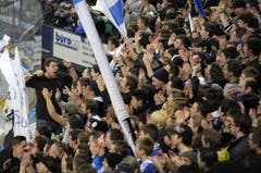 Sie machen Stimmung: Die Fans des EV Zug. (Bild: Pius Amrein / Neue LZ)