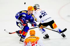 Zugs Santeri Alatalo (rechts) gegen ZSCs Luca Cunti (Bild: Keystone)