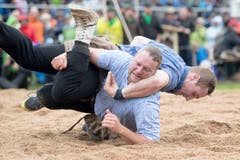 Joel Wicki, rechts, und Andreas Ulrich im 4. Gang. Wicki musste sich mit einem Gestellten zufrieden geben. (Bild: Urs Flüeler / Keystone)