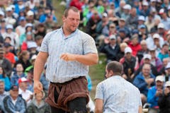 Sven Schurtenberger, der spätere Sieger, nach dem 4. Gang. (Bild: Urs Flüeler, Keystone / Rigi Staffel, 09.07.2017)
