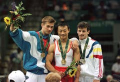 Donghua Li, Gold im Pferdpauschen, 1996 in Atlanta. (Bild: Keystone / Christoph Ruckstuhl)