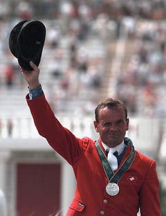 Willi Melliger, Silber im Springen Einzel, 1996 in Atlanta. (Bild: Keystone / Christoph Ruckstuhl)