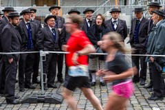 Der Jodlerklub Heimelig Horw am Swiss City Marathon 2017. (Bild: Philipp Schmidli)