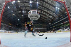 Berns Joel Vermin verpasst den Puck (Bild: Keystone)