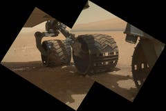 ... und von der Seite macht Curiosity eine gute Falle. (Bild: Keystone / Nasa)