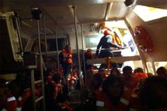 Aufnahme aus dem Innern eines Rettungsboots der Costa Concordia. (Bild: Keystone / EPA)