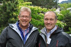 Christian Waser (Bankratspräsident Nidwaldner Kantonalbank (links) und der Obwaldner Kantonsratspräsident Urs Küchler (Bild: Robert Hess / Neue OZ)