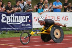 Marcel Hug im Rollstuhlrennen. (Bild: Philipp Schmidli / Neue LZ)