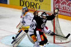 2:1 für Lugano: Maxime Lapierre jubelt. (Bild: Samuel Golay / Keystone)