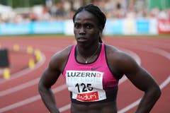 Carrie Russell gewinnt den 100m A-Lauf. (Bild: Philipp Schmidli / Neue LZ)